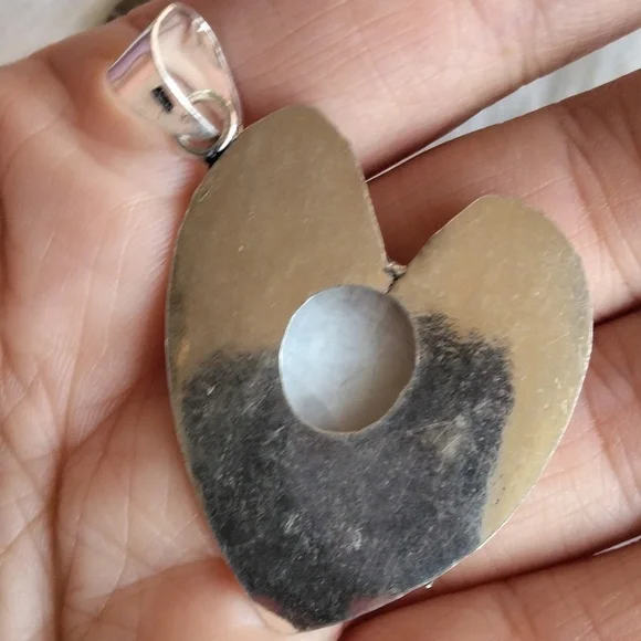 Rainbow Moonstone Silver Plated Gemstone Necklace Pendant - Picture 3 of 4